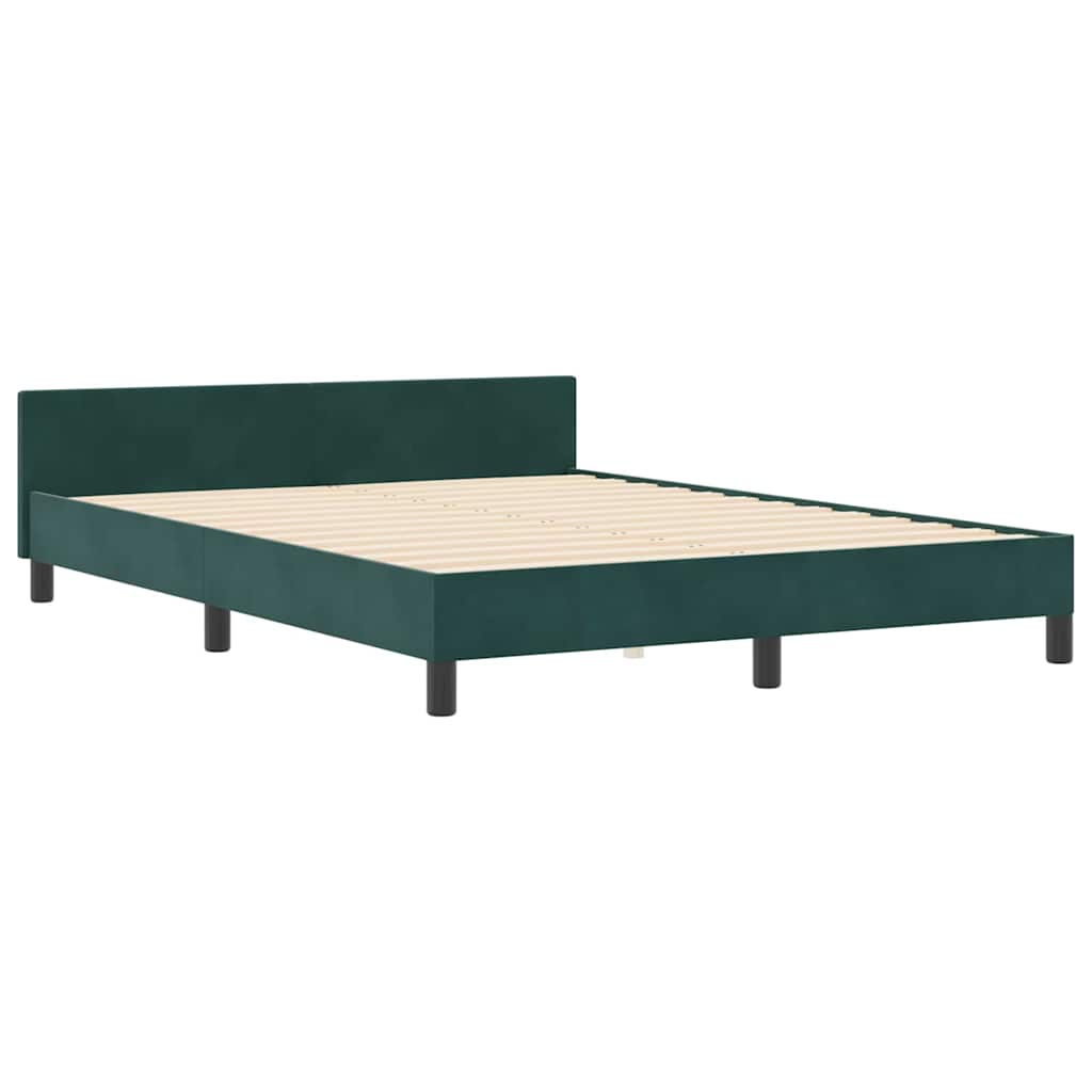 Boxspringbed met hoofdeinde Donkergroen 140 x 200 cm Fluweel is nu te koop bij PeponiXL, paradijselijk wonen!