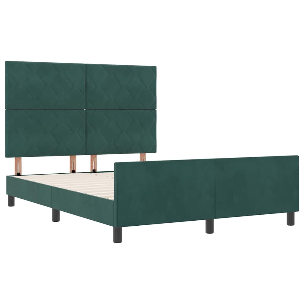 Boxspringbed met hoofdeinde Donkergroen 140 x 200 cm Fluweel is nu te koop bij PeponiXL, paradijselijk wonen!