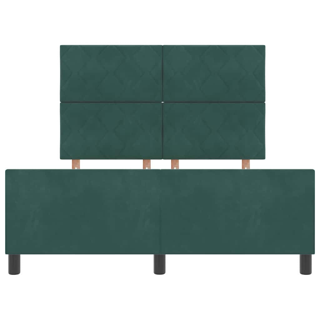 Boxspringbed met hoofdeinde Donkergroen 140 x 200 cm Fluweel is nu te koop bij PeponiXL, paradijselijk wonen!