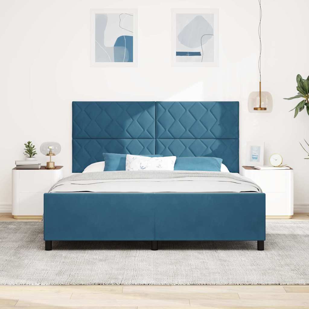 Boxspringbed met hoofdeinde Donkerblauw 180 x 200 cm Fluweel is nu te koop bij PeponiXL, paradijselijk wonen!
