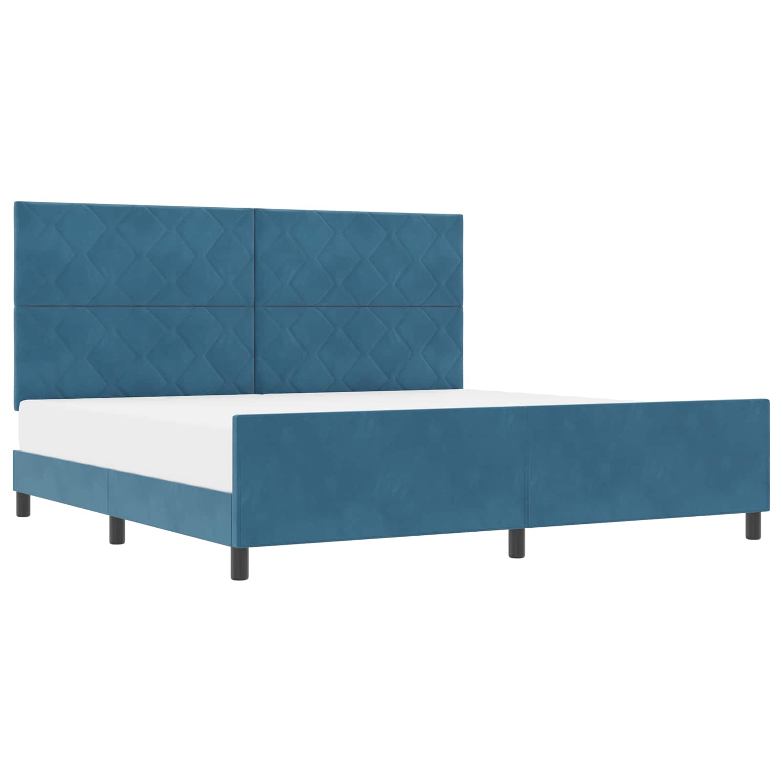 Boxspringbed met hoofdeinde Donkerblauw 200 x 200 cm Fluweel is nu te koop bij PeponiXL, paradijselijk wonen!