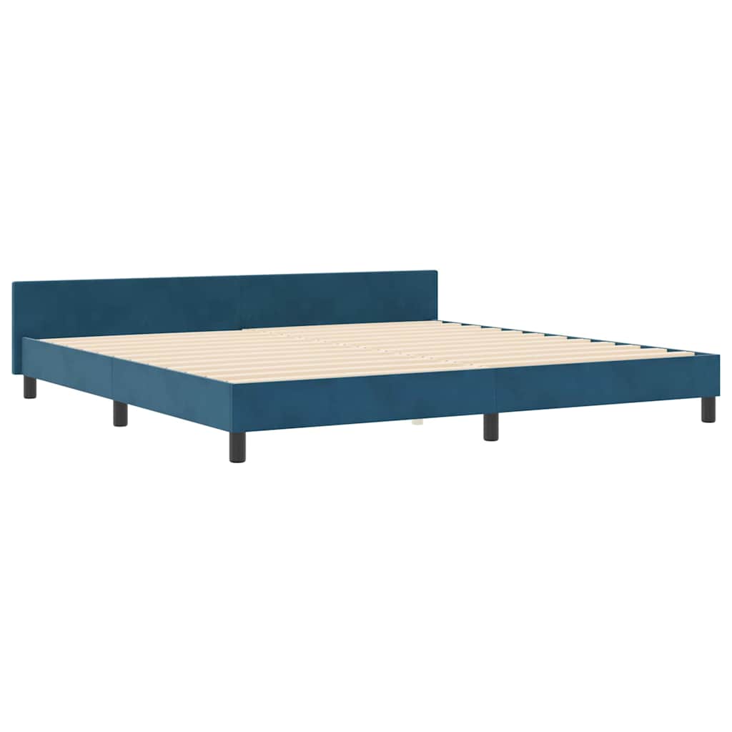 Boxspringbed met hoofdeinde Donkerblauw 200 x 200 cm Fluweel is nu te koop bij PeponiXL, paradijselijk wonen!