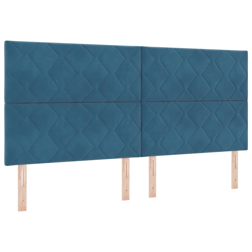 Boxspringbed met hoofdeinde Donkerblauw 200 x 200 cm Fluweel is nu te koop bij PeponiXL, paradijselijk wonen!