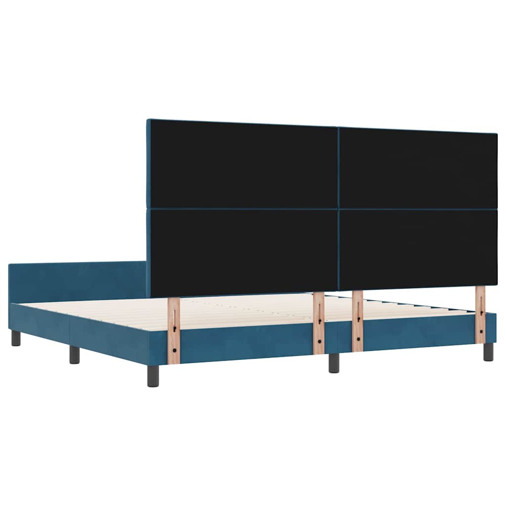 Boxspringbed met hoofdeinde Donkerblauw 200 x 200 cm Fluweel is nu te koop bij PeponiXL, paradijselijk wonen!
