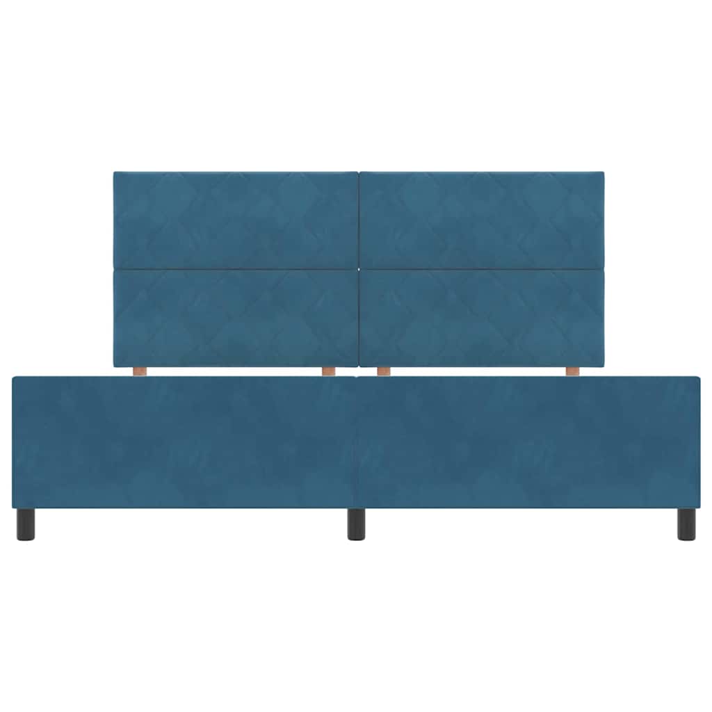 Boxspringbed met hoofdeinde Donkerblauw 200 x 200 cm Fluweel is nu te koop bij PeponiXL, paradijselijk wonen!