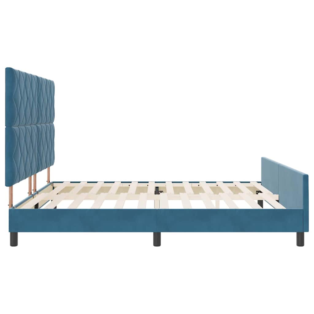 Boxspringbed met hoofdeinde Donkerblauw 200 x 200 cm Fluweel is nu te koop bij PeponiXL, paradijselijk wonen!
