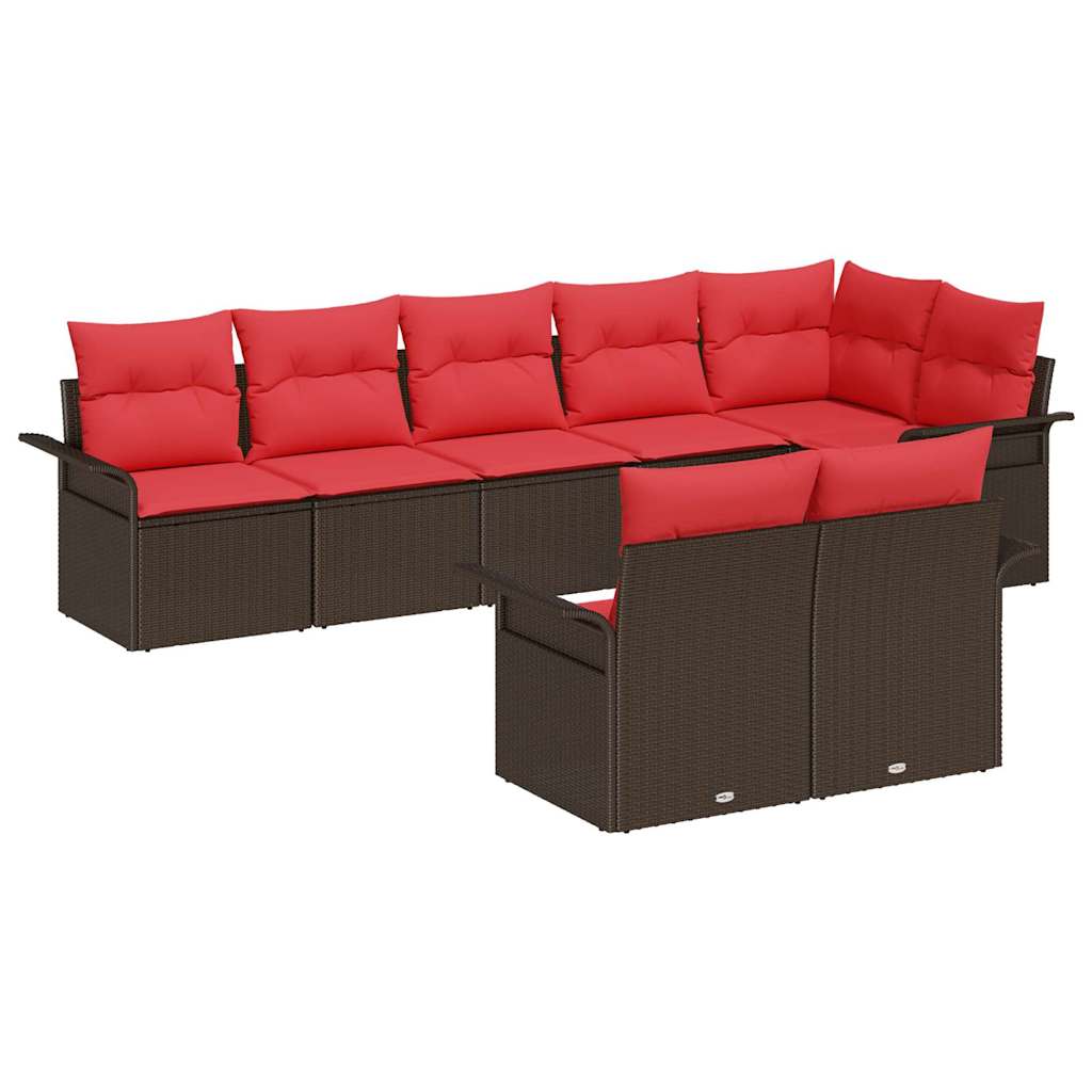 Tuin Sofa Set met opslag 8 pcs Bruin poly rattan is nu te koop bij PeponiXL, paradijselijk wonen!