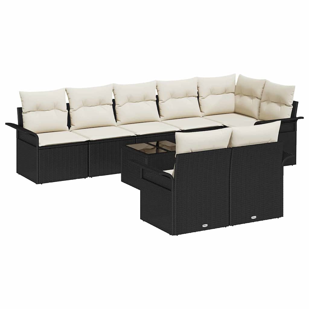 Tuin Sofa Set met opslag 9 pcs Zwart poly rattan is nu te koop bij PeponiXL, paradijselijk wonen!