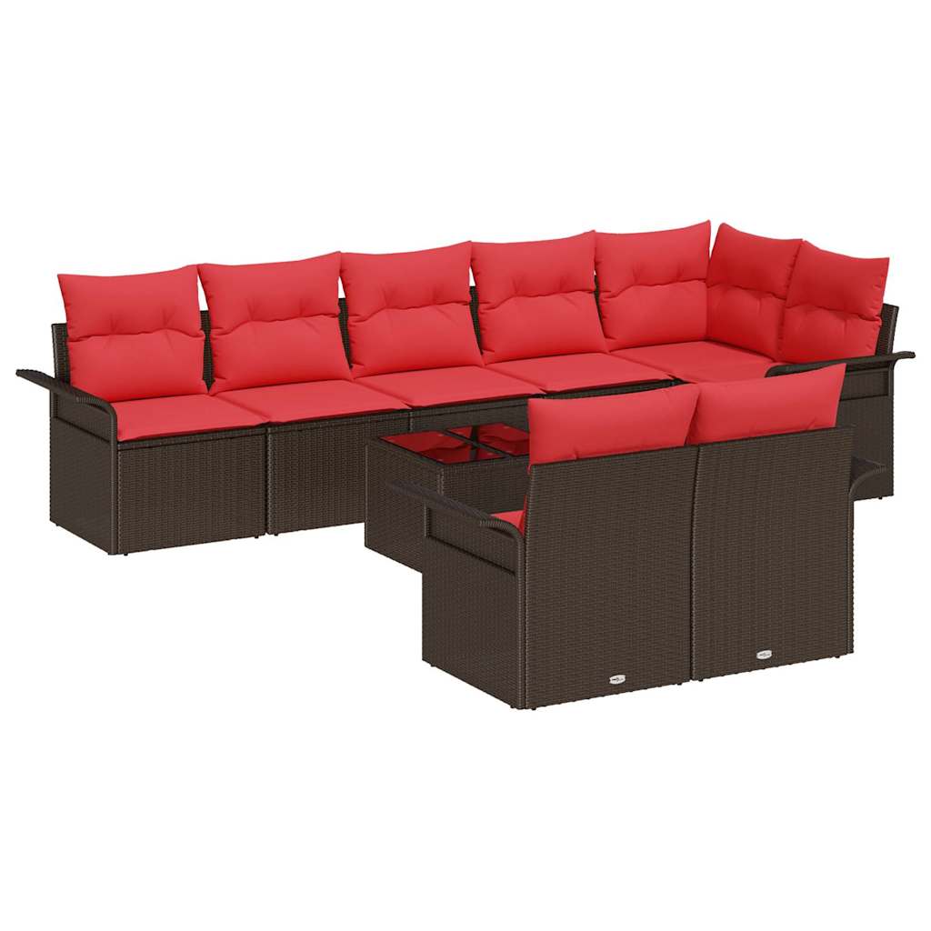 Tuin Sofa Set met opslag 9 pcs Bruin poly rattan is nu te koop bij PeponiXL, paradijselijk wonen!