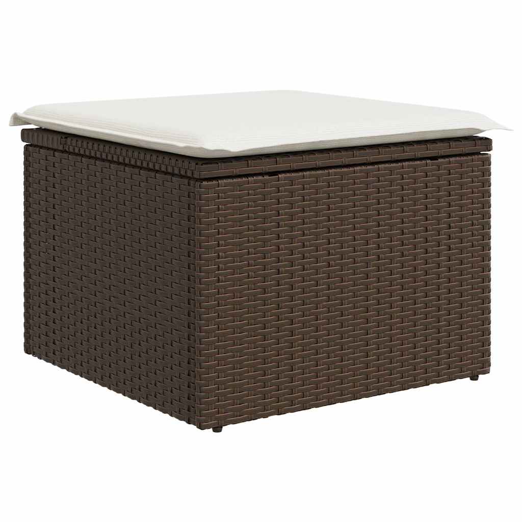 Tuin Sofa Set met kussen met opslag 6 pcs Bruin Poly riet is nu te koop bij PeponiXL, paradijselijk wonen!