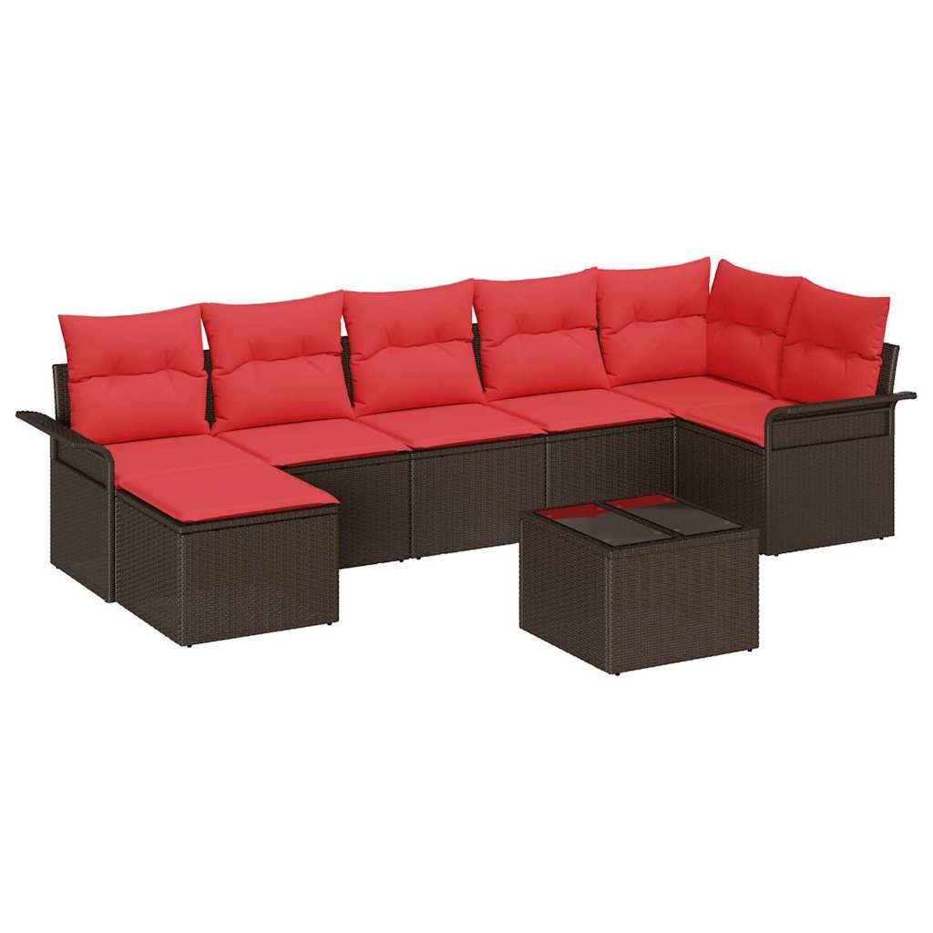 Tuin Sofa Set met opslag 8 pcs Bruin poly rattan is nu te koop bij PeponiXL, paradijselijk wonen!