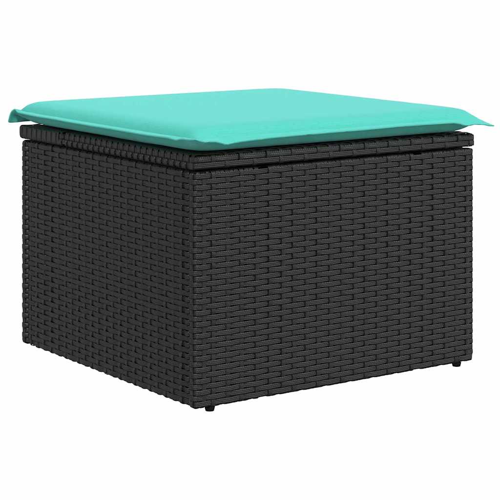 Tuin Sofa Set met kussen met opslag 9 pcs Zwart Poly riet is nu te koop bij PeponiXL, paradijselijk wonen!