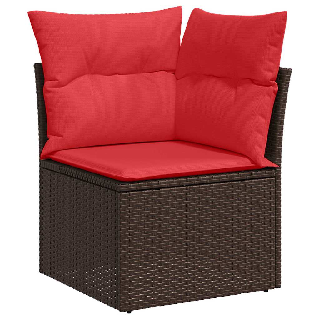 Tuin Sofa Set met opslag 6 pcs Bruin Poly riet is nu te koop bij PeponiXL, paradijselijk wonen!