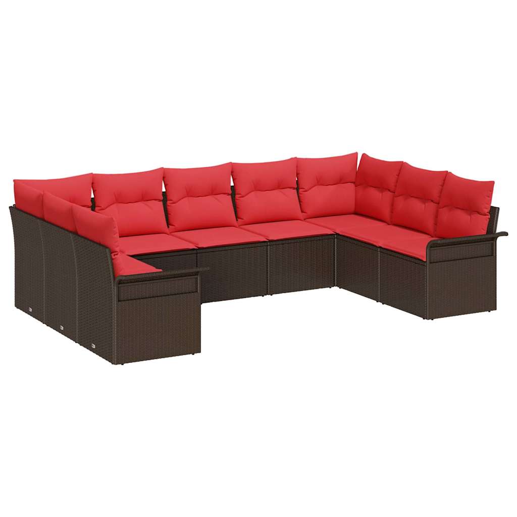 Tuin Sofa Set met opslag 9 pcs Beige poly rattan is nu te koop bij PeponiXL, paradijselijk wonen!