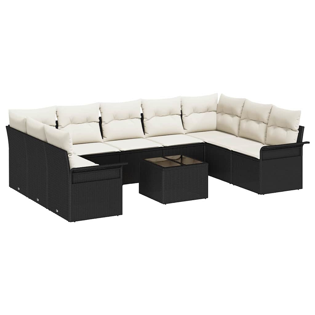 Tuin Sofa Set met opslag 10 pcs Bruin poly rattan is nu te koop bij PeponiXL, paradijselijk wonen!