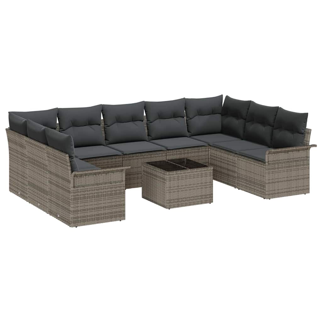 Tuin Sofa Set met opslag 10 pcs Zwart poly rattan is nu te koop bij PeponiXL, paradijselijk wonen!