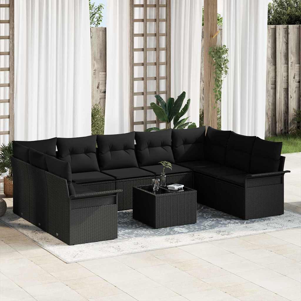 Tuin Sofa Set met opslag 10 pcs Beige poly rattan is nu te koop bij PeponiXL, paradijselijk wonen!
