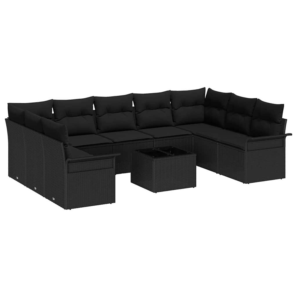 Tuin Sofa Set met opslag 10 pcs Beige poly rattan is nu te koop bij PeponiXL, paradijselijk wonen!