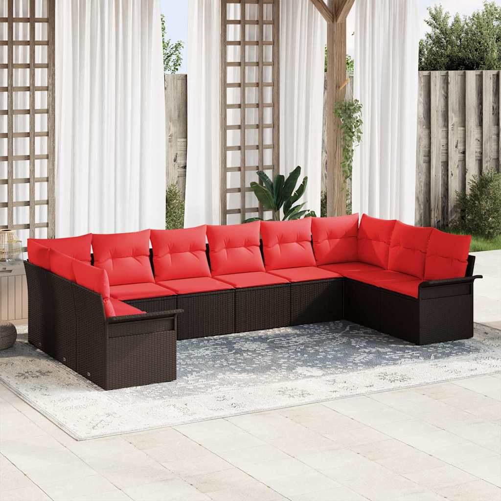 Tuin Sofa Set met opslag 10 pcs Beige poly rattan is nu te koop bij PeponiXL, paradijselijk wonen!