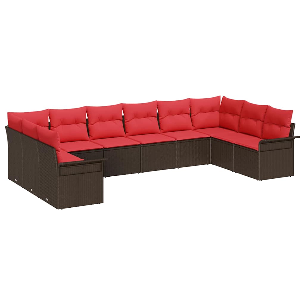 Tuin Sofa Set met opslag 10 pcs Beige poly rattan is nu te koop bij PeponiXL, paradijselijk wonen!
