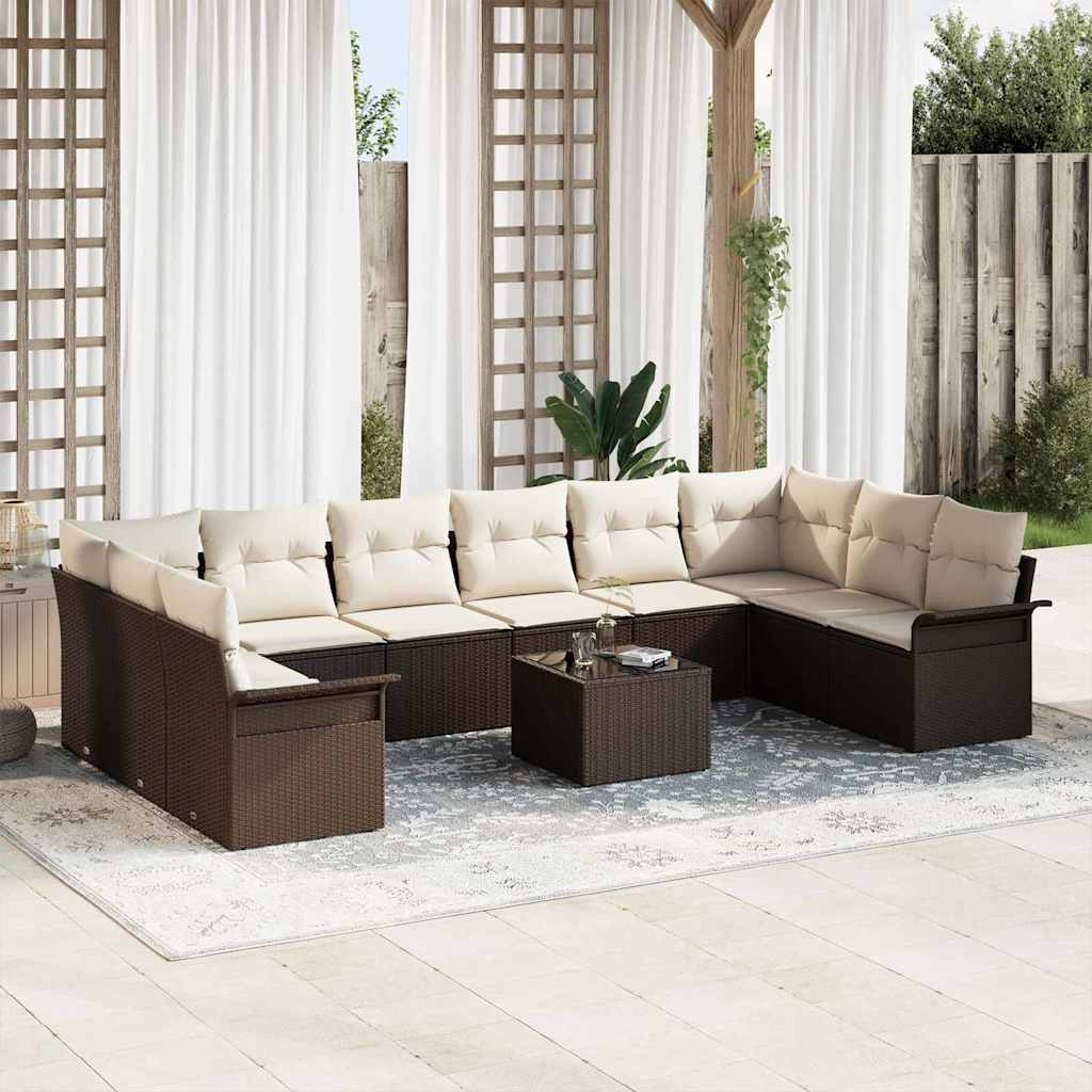 Tuin Sofa Set met opslag 11 pcs Grijs poly rattan is nu te koop bij PeponiXL, paradijselijk wonen!