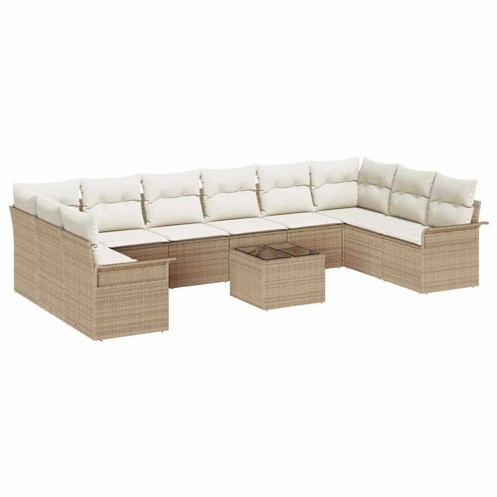 Tuin Sofa Set met opslag 11 pcs Bruin poly rattan is nu te koop bij PeponiXL, paradijselijk wonen!
