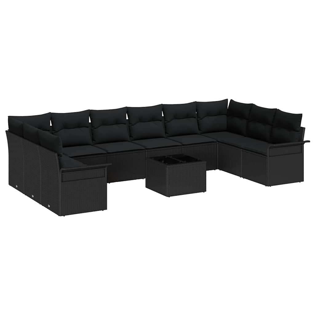 Tuin Sofa Set met kussen met opslag 11 pcs Beige Poly riet is nu te koop bij PeponiXL, paradijselijk wonen!