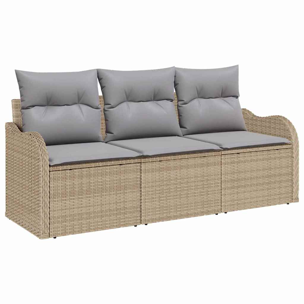 Tuin Sofa Set met opslag 3 pcs Beige Poly riet is nu te koop bij PeponiXL, paradijselijk wonen!