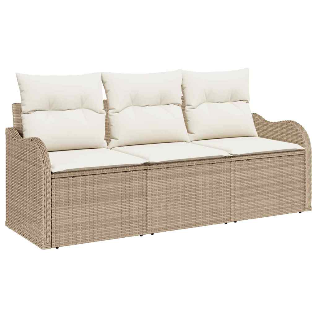 Tuin Sofa Set met opslag 3 pcs Beige Poly riet is nu te koop bij PeponiXL, paradijselijk wonen!
