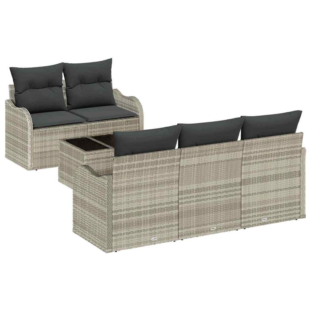 Tuin Sofa Set met kussen 6 pcs Licht Grijs en Donker Grijs is nu te koop bij PeponiXL, paradijselijk wonen!