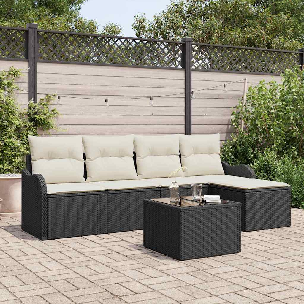 Tuin Sofa Set met opslag 6 pcs Bruin poly rattan is nu te koop bij PeponiXL, paradijselijk wonen!