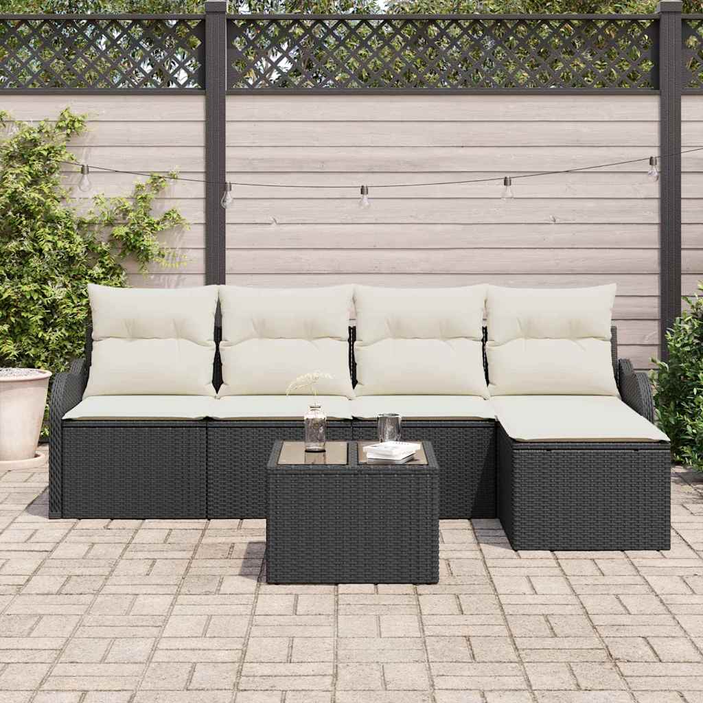 Tuin Sofa Set met opslag 6 pcs Bruin poly rattan is nu te koop bij PeponiXL, paradijselijk wonen!