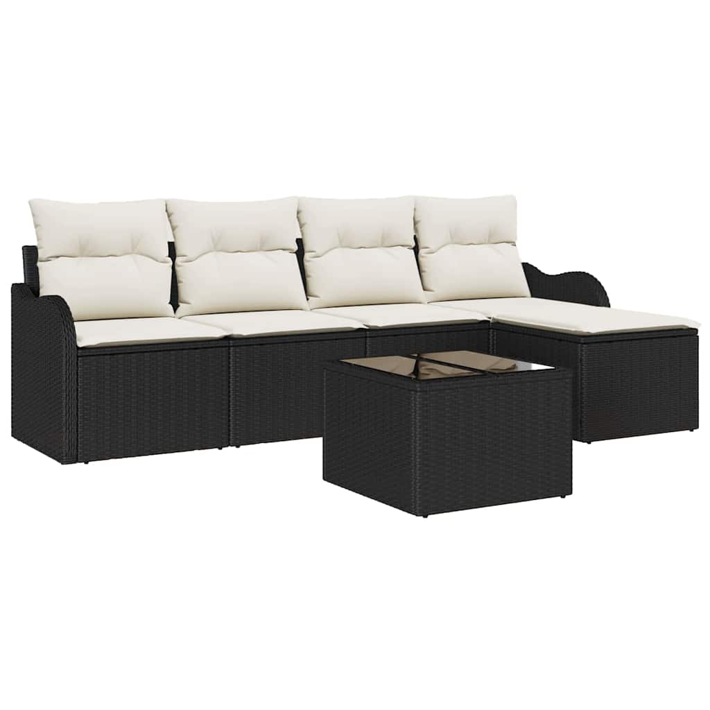 Tuin Sofa Set met opslag 6 pcs Bruin poly rattan is nu te koop bij PeponiXL, paradijselijk wonen!