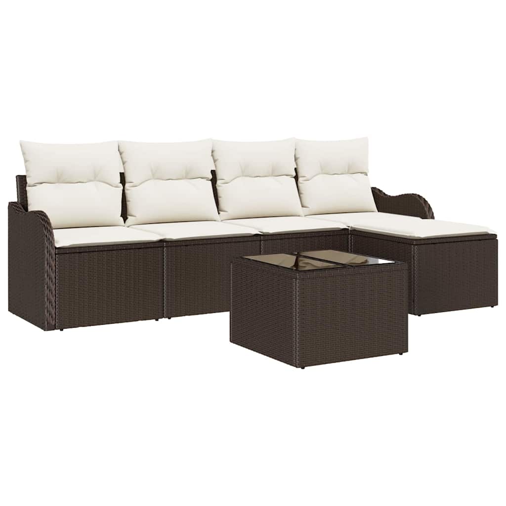 Tuin Sofa Set met opslag 6 pcs Grijs poly rattan is nu te koop bij PeponiXL, paradijselijk wonen!