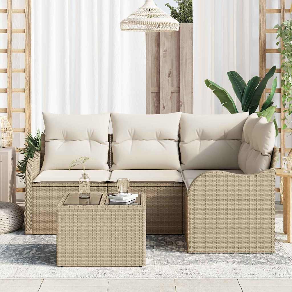 Tuin Sofa Set met opslag 5 pcs Bruin poly rattan is nu te koop bij PeponiXL, paradijselijk wonen!