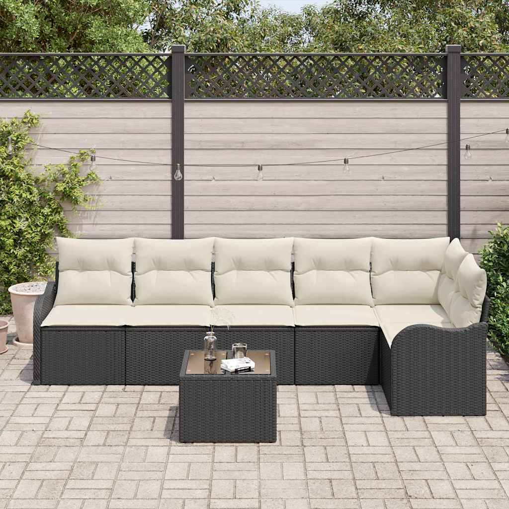 Tuin Sofa Set met kussen met opslag 7 pcs Bruin Poly riet is nu te koop bij PeponiXL, paradijselijk wonen!