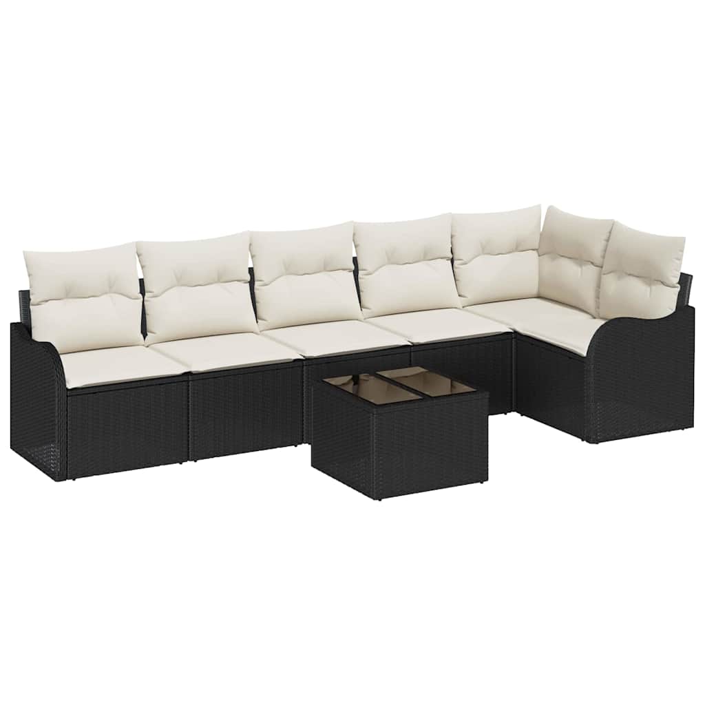 Tuin Sofa Set met kussen met opslag 7 pcs Bruin Poly riet is nu te koop bij PeponiXL, paradijselijk wonen!