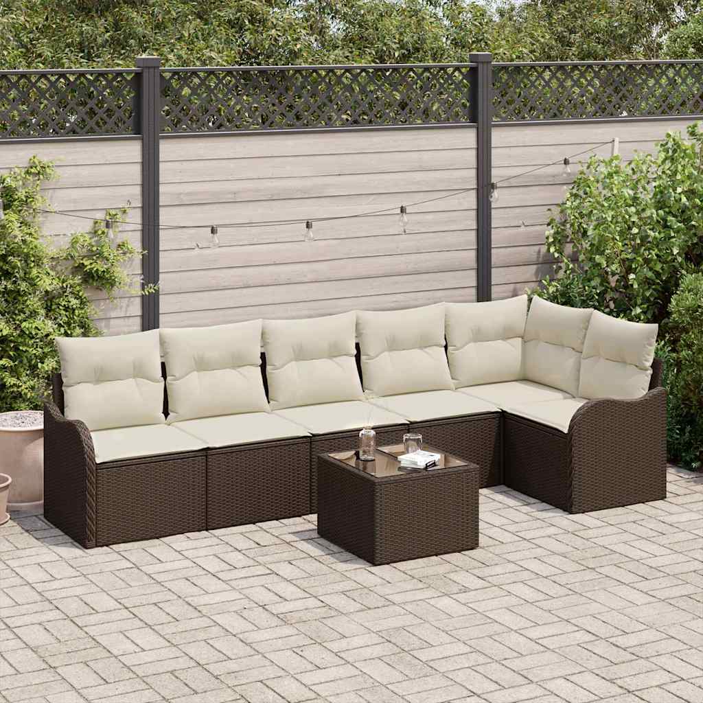 Tuin Sofa Set met opslag 7 pcs Grijs poly rattan is nu te koop bij PeponiXL, paradijselijk wonen!