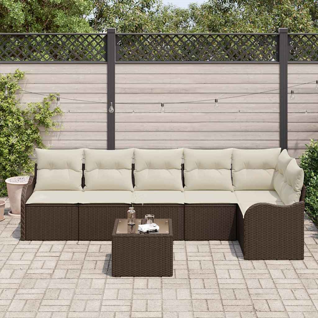 Tuin Sofa Set met opslag 7 pcs Grijs poly rattan is nu te koop bij PeponiXL, paradijselijk wonen!
