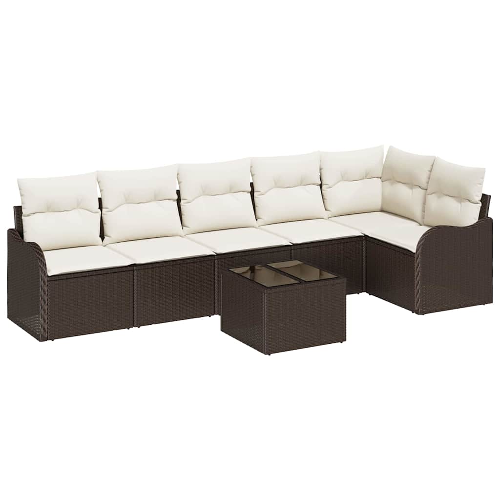 Tuin Sofa Set met opslag 7 pcs Grijs poly rattan is nu te koop bij PeponiXL, paradijselijk wonen!