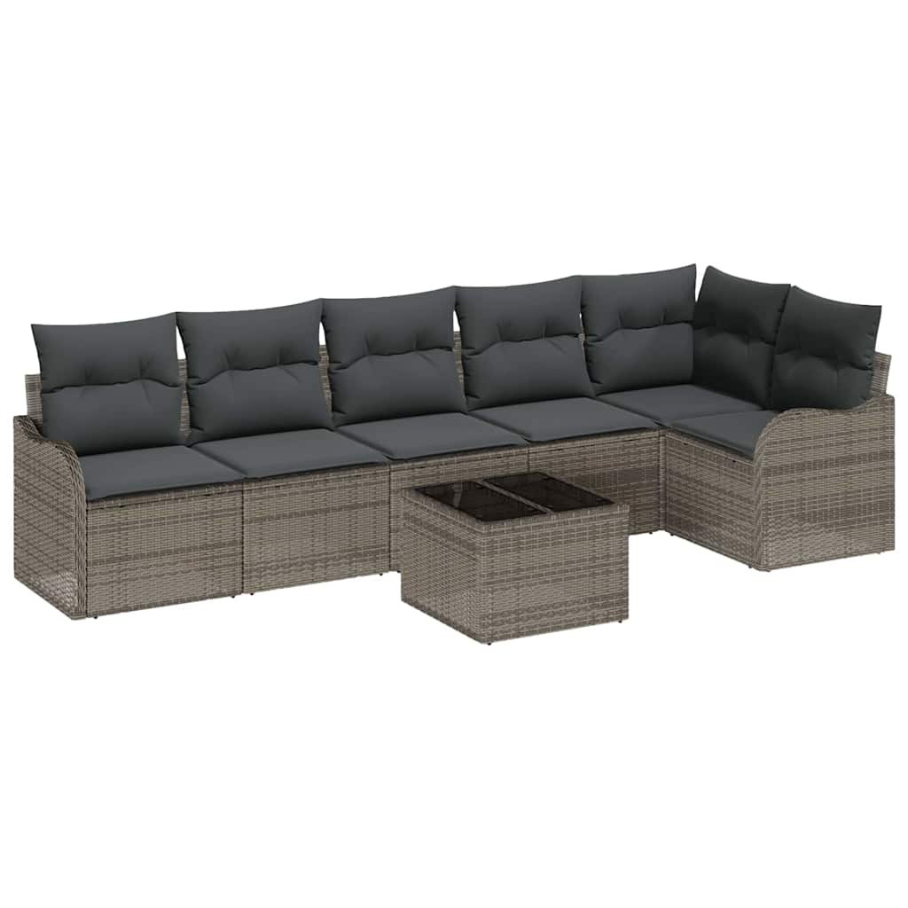 Tuin Sofa Set met kussen met opslag 7 pcs Zwart Poly riet is nu te koop bij PeponiXL, paradijselijk wonen!