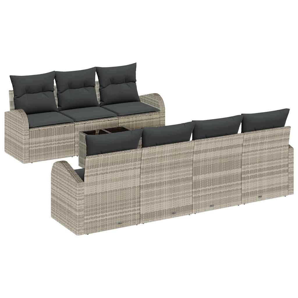 Tuin Sofa Set met kussen 8 pcs Licht Grijs en Donker Grijs is nu te koop bij PeponiXL, paradijselijk wonen!