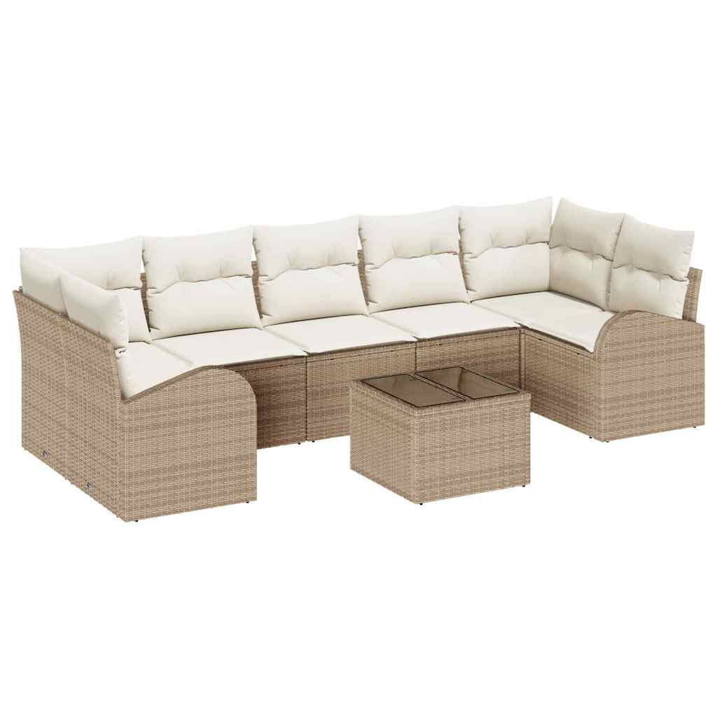 Tuin Sofa Set met opslag 8 pcs Beige en Crème 289 x 124 x 69 cm is nu te koop bij PeponiXL, paradijselijk wonen!