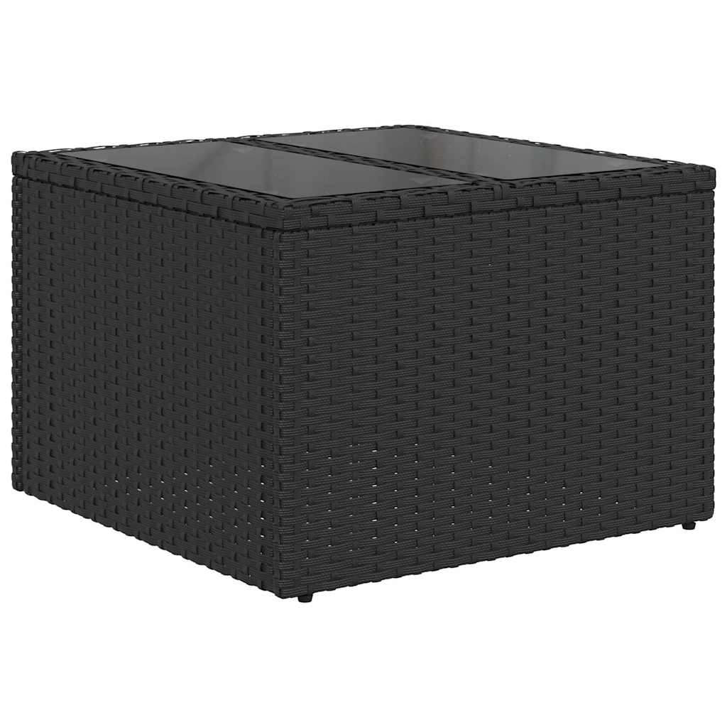 Tuinbankenset met kussen 7 pcs Zwart en Wit poly rattan is nu te koop bij PeponiXL, paradijselijk wonen!