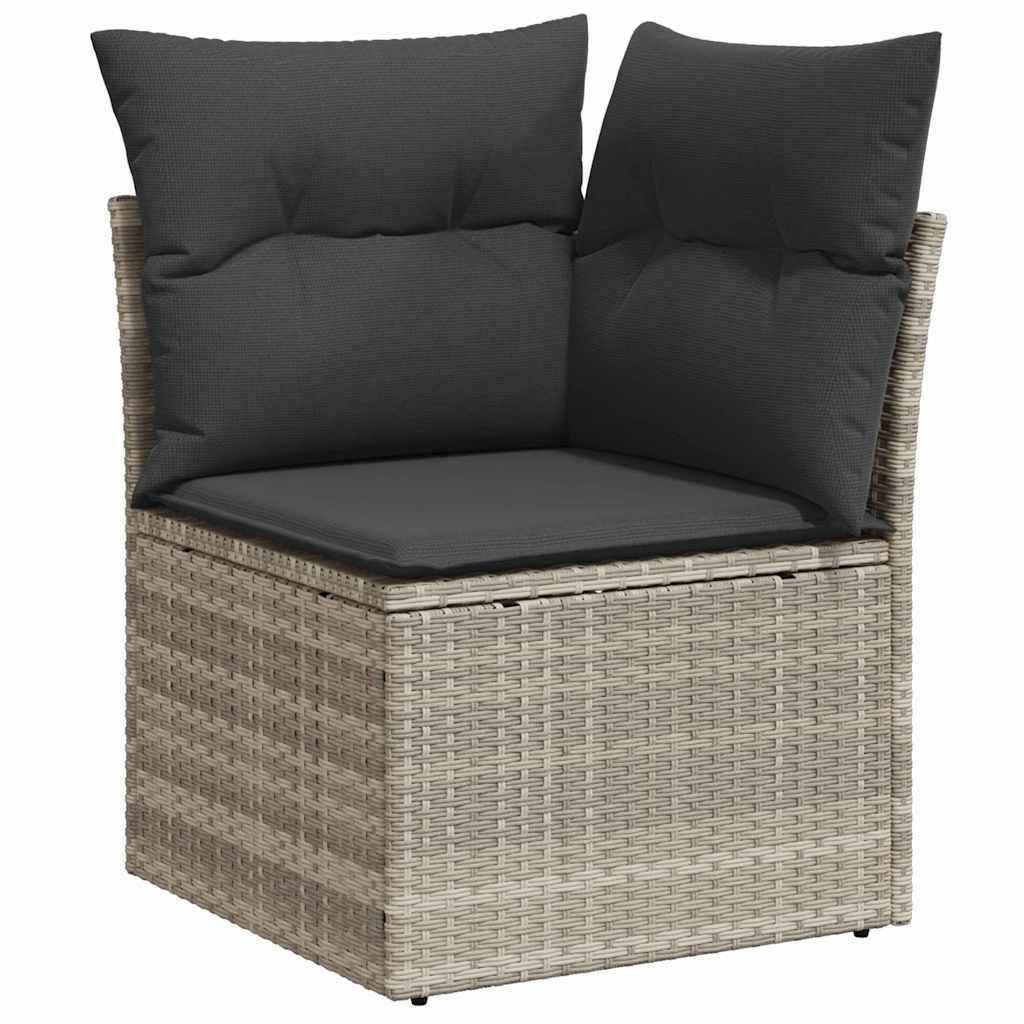 Bankstel met kussen met opslag 6 pcs Lichtgrijs poly rattan is nu te koop bij PeponiXL, paradijselijk wonen!