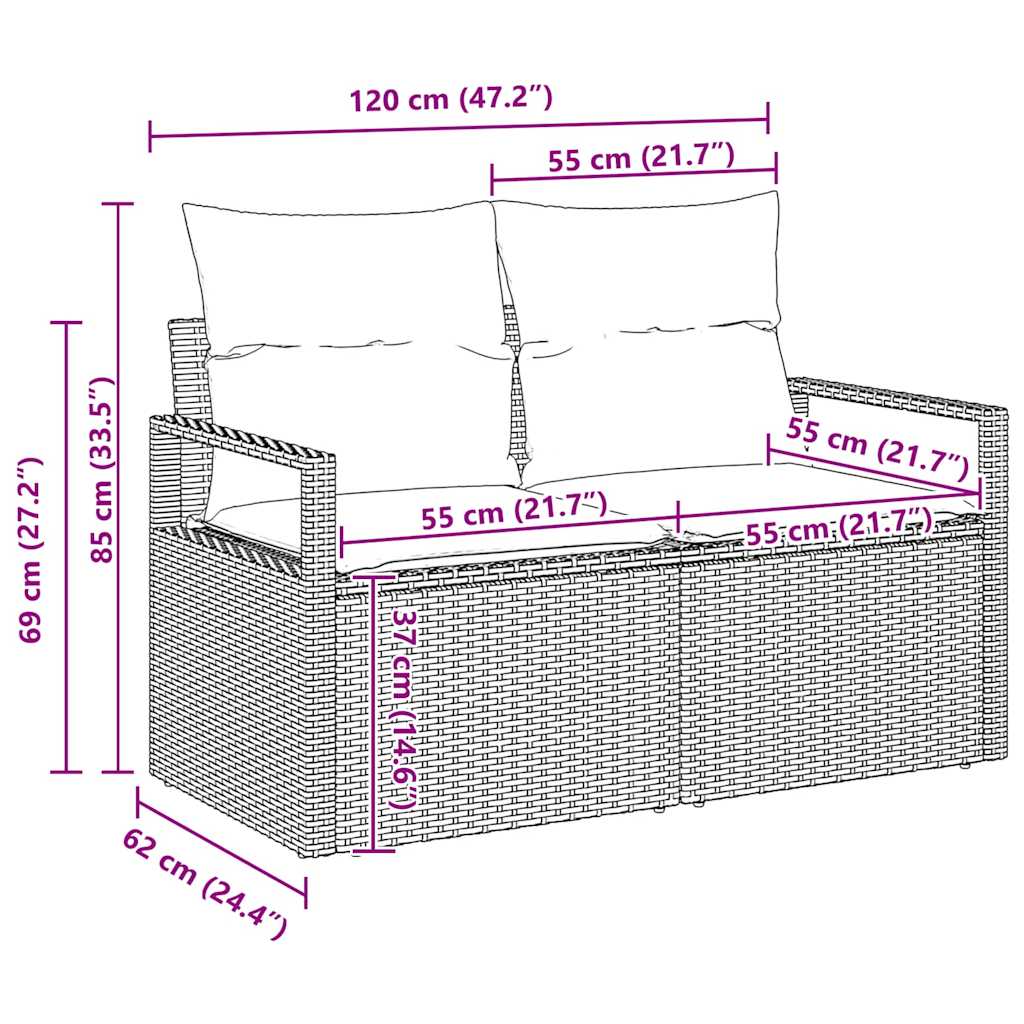 Tuinbankenset met kussen met opslag 3 pcs Zwart poly rattan is nu te koop bij PeponiXL, paradijselijk wonen!