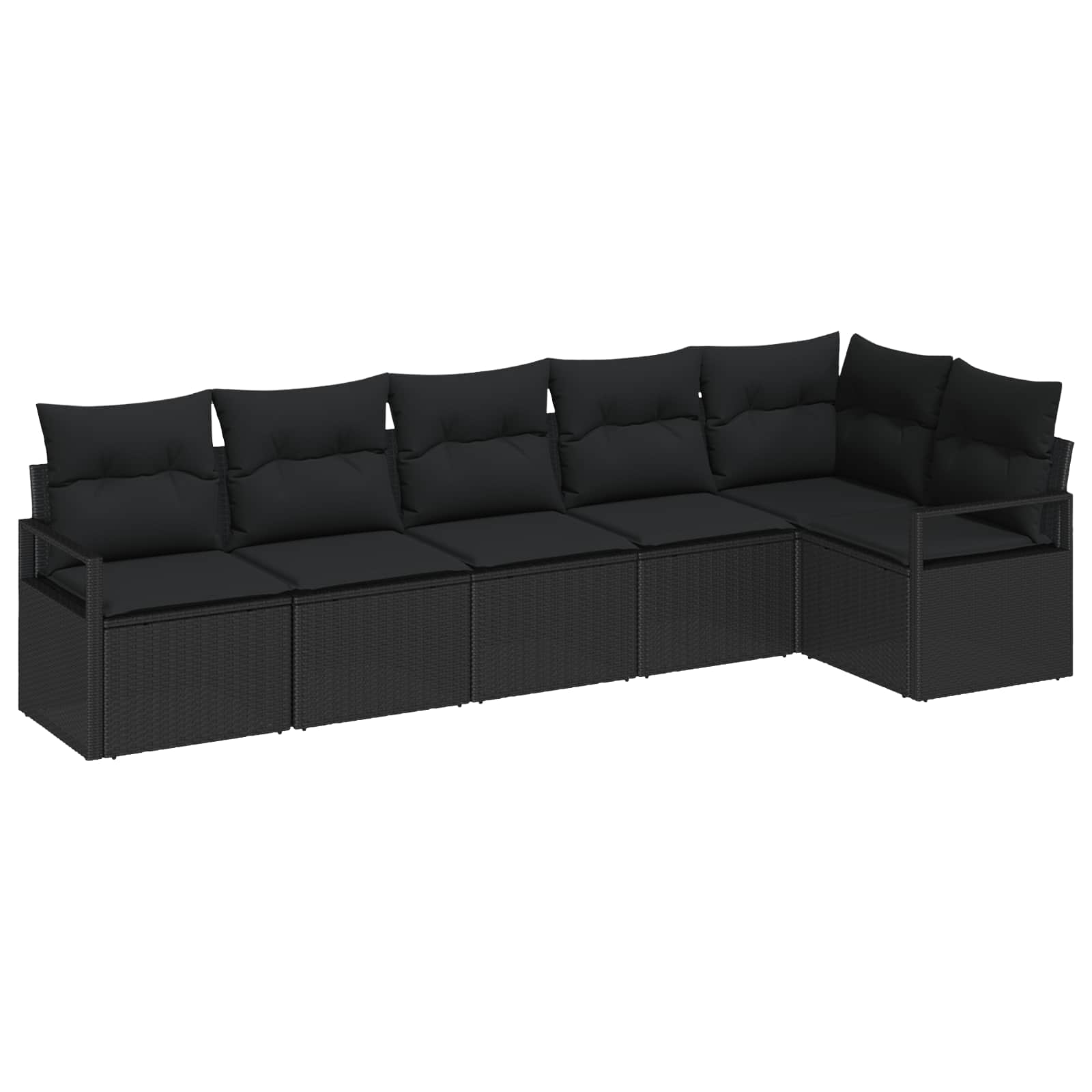 Tuinbankenset met kussen met opslag 6 pcs Zwart poly rattan is nu te koop bij PeponiXL, paradijselijk wonen!