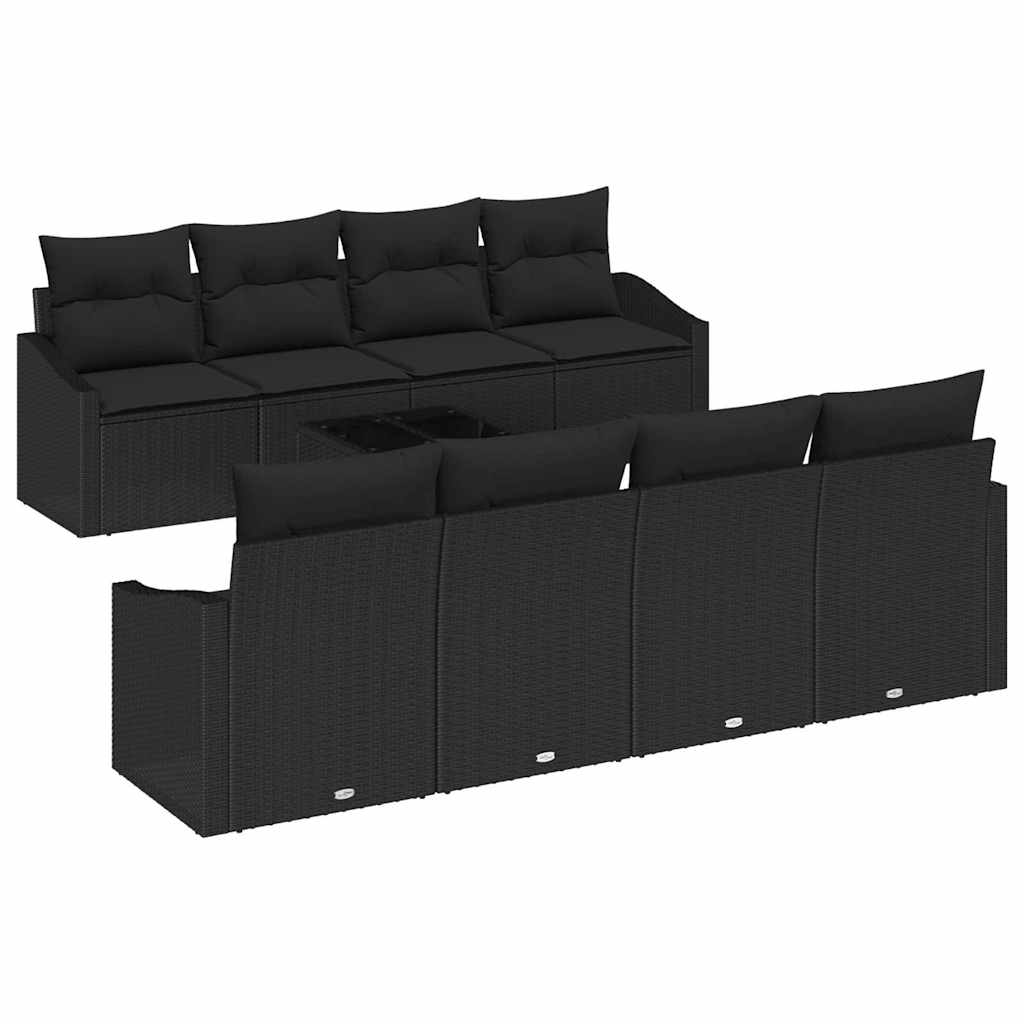 Bankstel met kussen met opslag 7 pcs Zwart poly rattan is nu te koop bij PeponiXL, paradijselijk wonen!