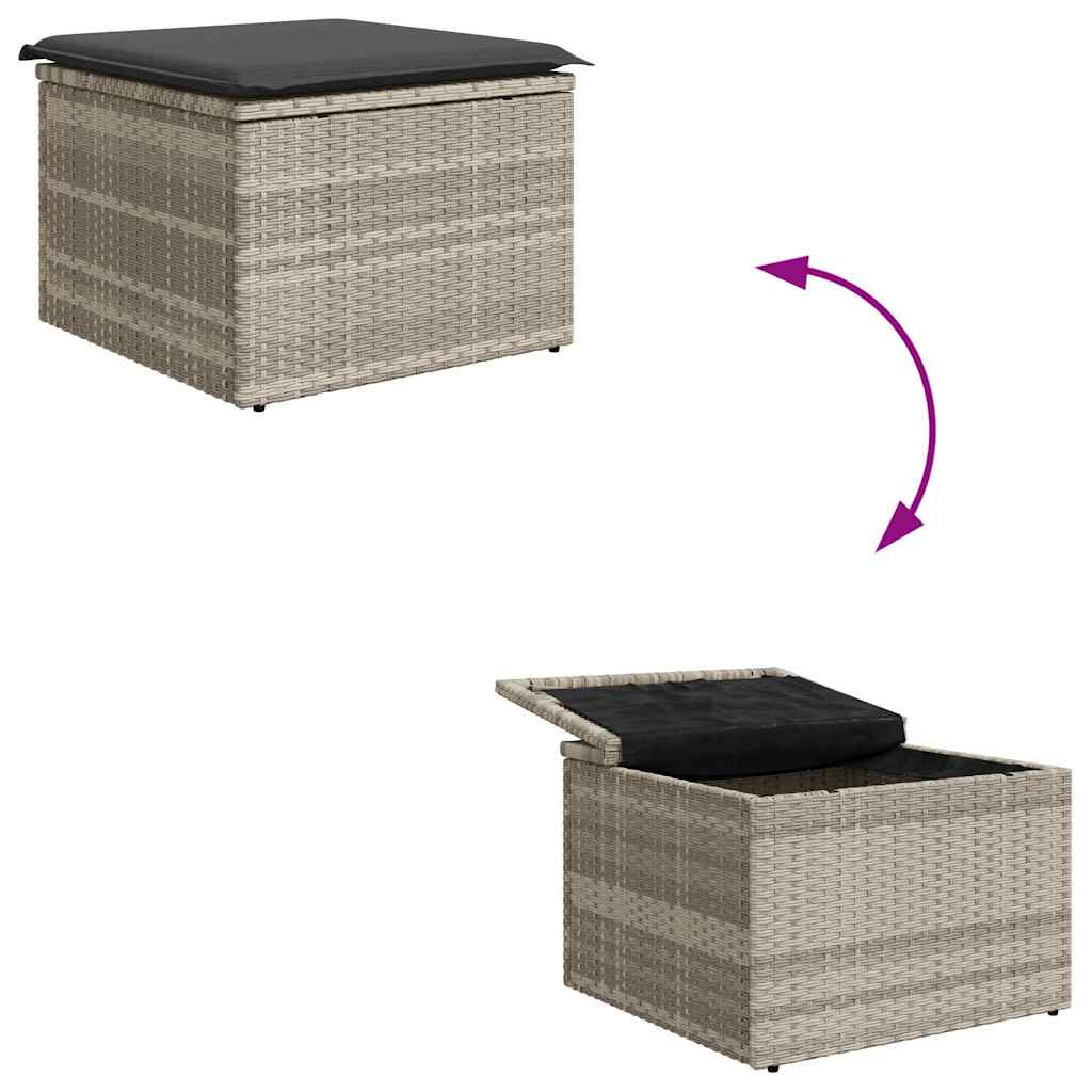 Bankstel met kussen met opslag 4 pcs Lichtgrijs poly rattan is nu te koop bij PeponiXL, paradijselijk wonen!