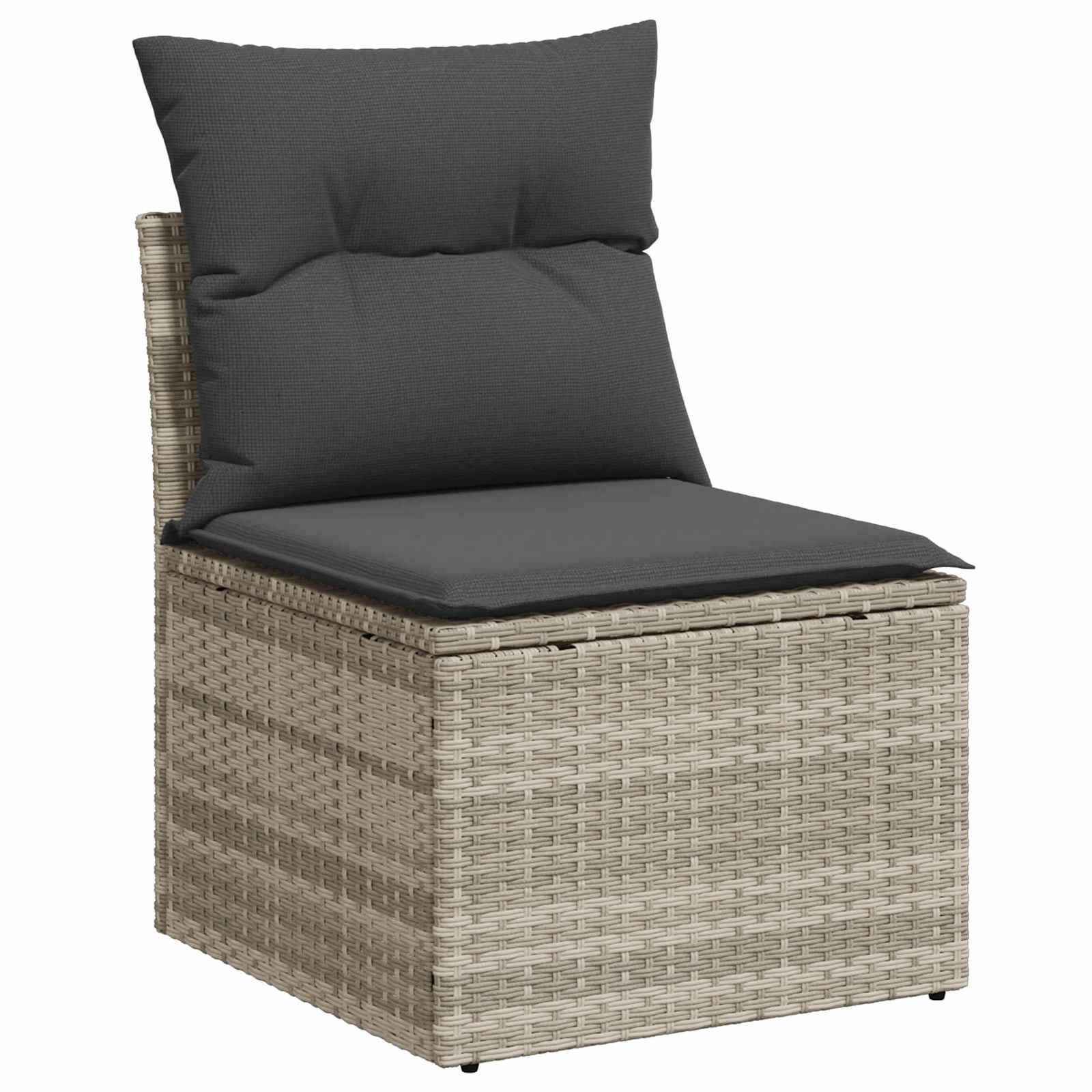 Tuinbankenset met kussen 7 pcs Lichtgrijs poly rattan is nu te koop bij PeponiXL, paradijselijk wonen!